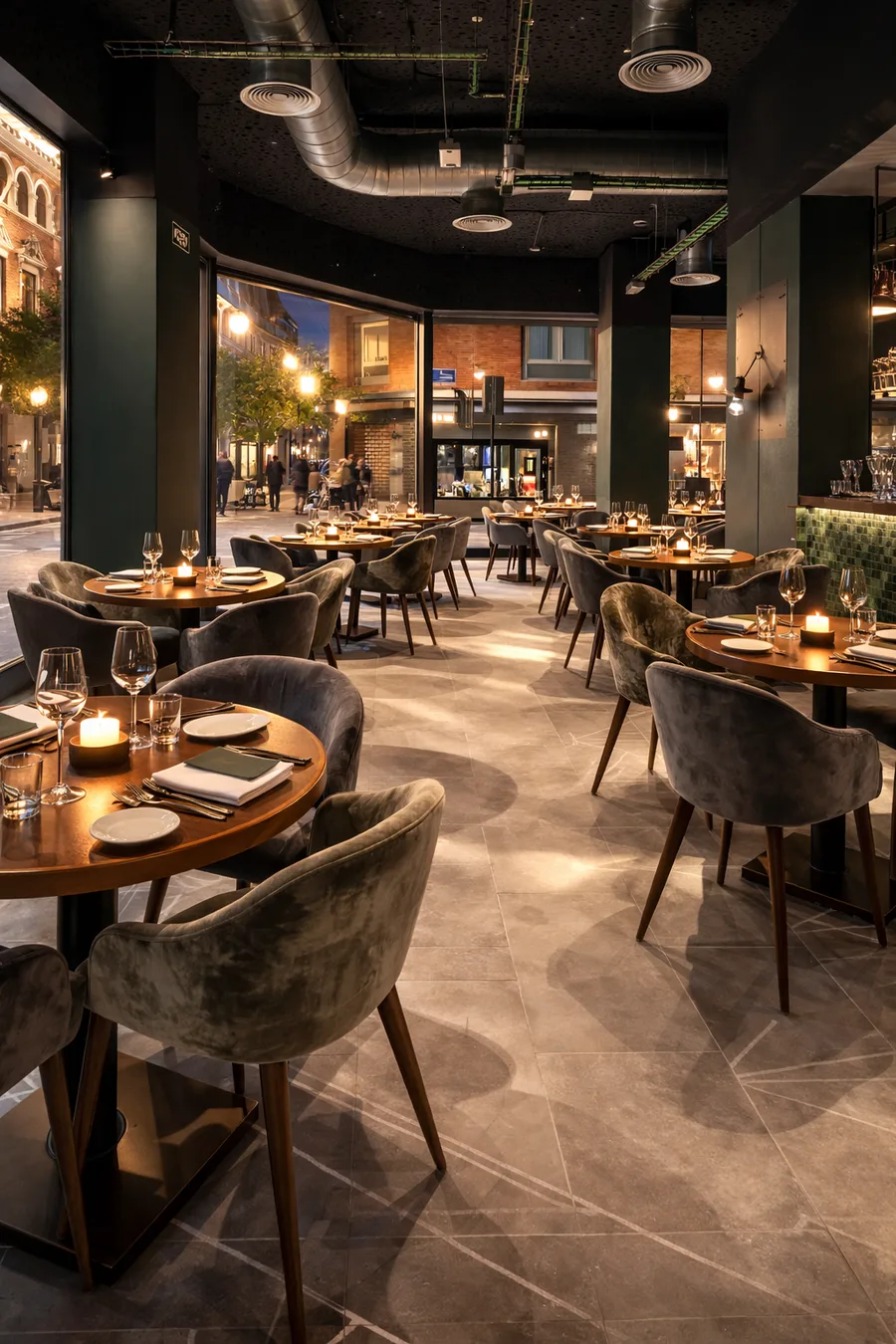 La sala de Madero, con las mesas puestas